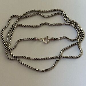 925 Silver 21.75” 2mm necklace box chain unisex 21.75 inches